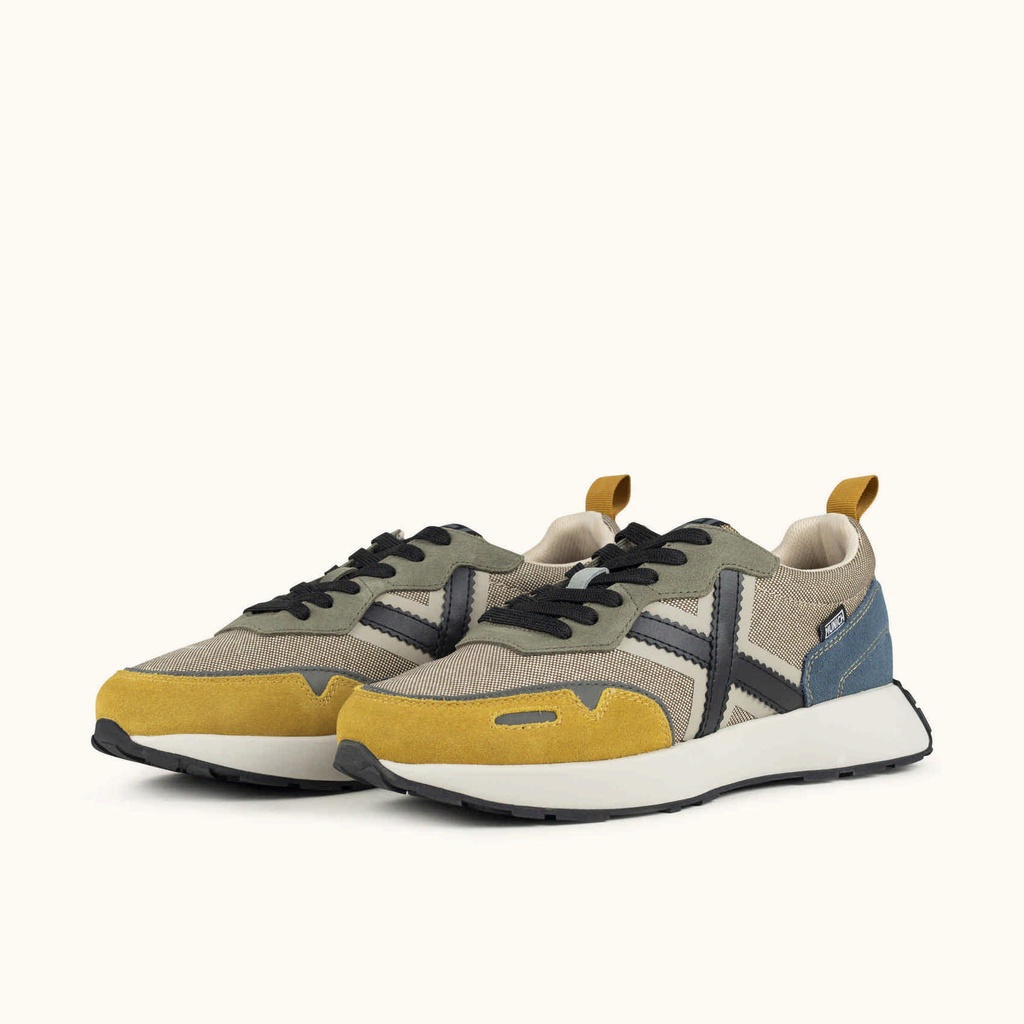MUNICH XEMINE 113 Urban sports sneakers in Beige, Grey and Mustard (6)
