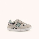 MUNICH BABY GOAL W 33 Kids Barefoot classic and flat sneakers Beige with Animal Print and Velcro (2)