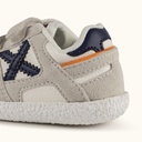 MUNICH BABY GOAL W 36 Barefoot kids shoes Classic and flat trainers White and Grey with Double Velcro (3)