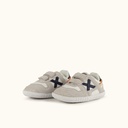 MUNICH BABY GOAL W 36 Barefoot kids shoes Classic and flat trainers White and Grey with Double Velcro (6)