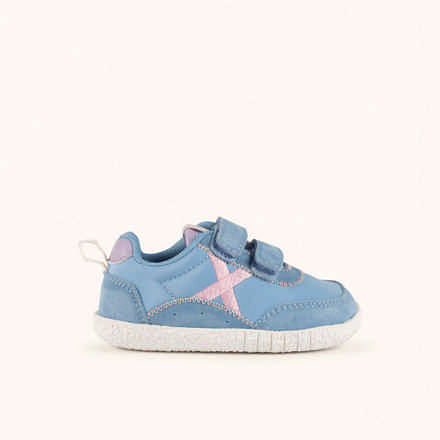 MUNICH BABY GOAL W 36 Barefoot kids shoes Classic and flat trainers White and Grey with Double Velcro (8)