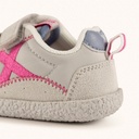 MUNICH BABY KODA W 26 - Children's Barefoot sports trainers in grey and fuchsia with double velcro fastening. (3)