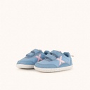 MUNICH BABY KODA W 27 - Children's Barefoot sports trainers in sky blue and pink with double velcro fastening. (6)