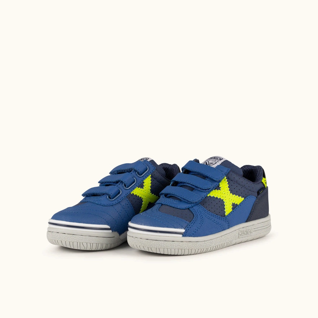 MUNICH G-3 KID VCO 468 Children's Indoor Football Shoes Blue and Yellow with Velcro (6)