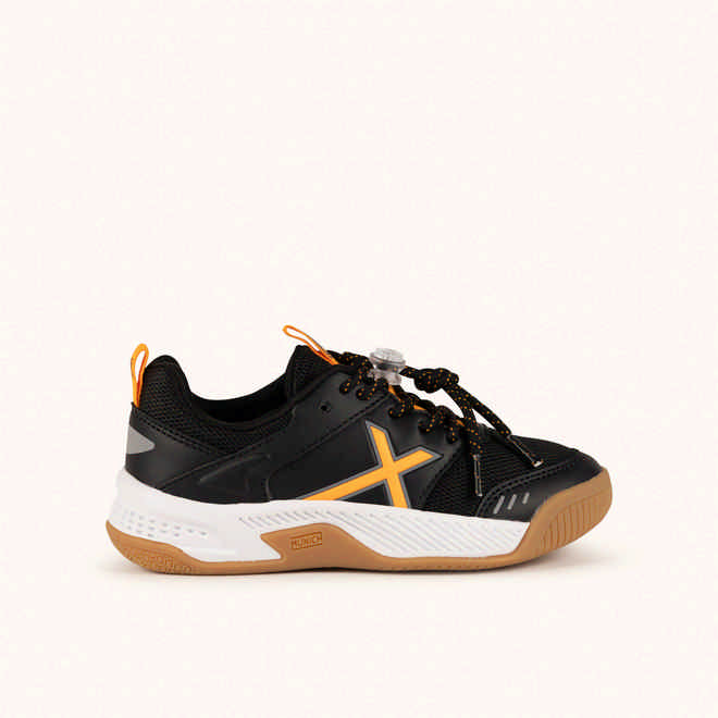 MUNICH NAIE KID 02 Black and Orange Kids’ Sports Sneakers with Elastic Laces and Adjustable Closure (1)