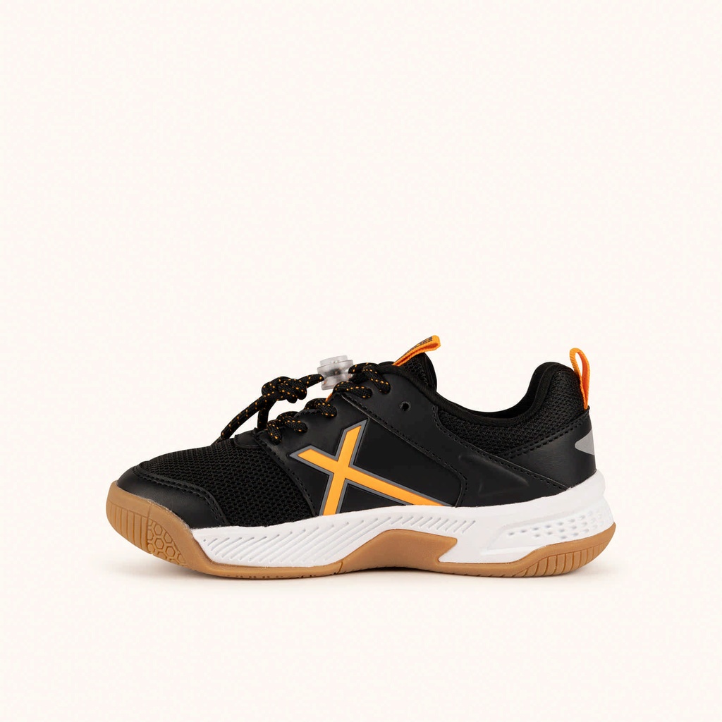 MUNICH NAIE KID 02 Black and Orange Kids’ Sports Sneakers with Elastic Laces and Adjustable Closure (4)
