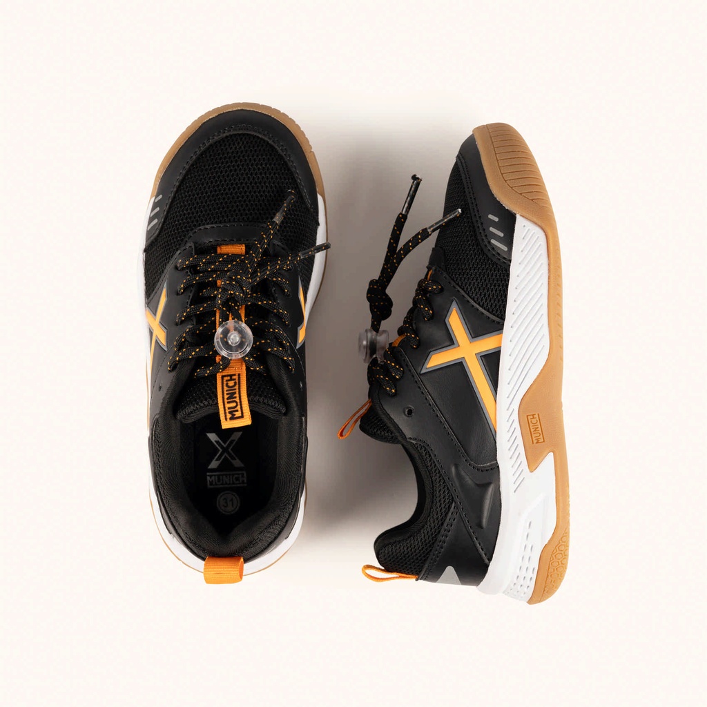 MUNICH NAIE KID 02 Black and Orange Kids’ Sports Sneakers with Elastic Laces and Adjustable Closure (7)