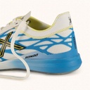 MUNICH RONDO 25 White futsal shoes with blue and yellow details with laces (3)