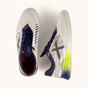 MUNICH RONDO 26 White futsal shoes with navy blue, neon yellow and orange details with laces (7)
