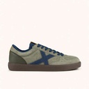 MUNICH BREAK PREMIUM 56 Retro tennis and skate Sneakers low-top olive green and navy blue with brown sole (2)