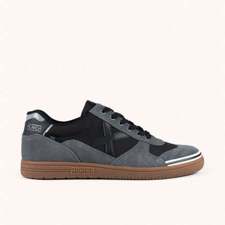 MUNICH BREAK PREMIUM 56 Retro tennis and skate Sneakers low-top olive green and navy blue with brown sole (10)