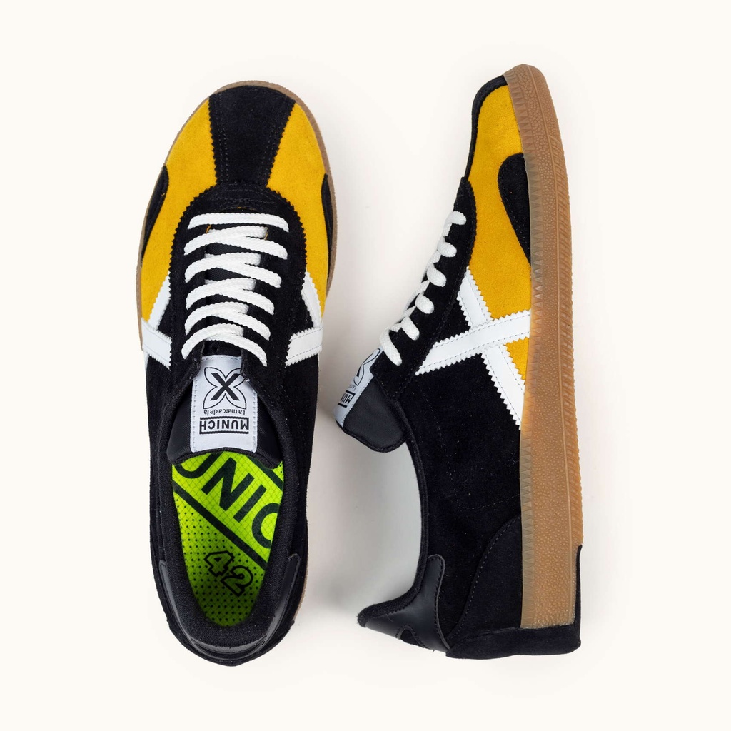 MUNICH ARQUERO 29 Zapatillas clÃ¡sicas balonmano retro negro y amarillo profesional (3)