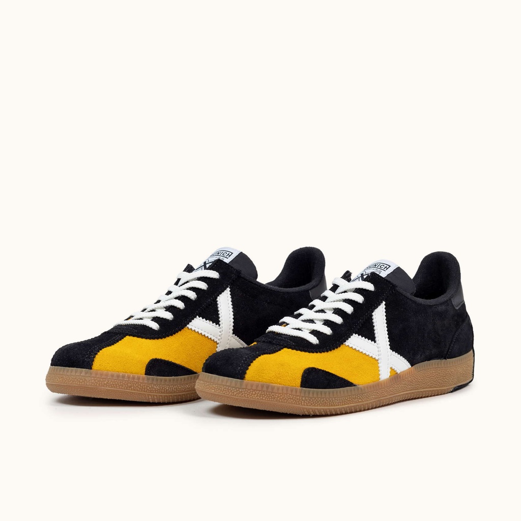 MUNICH ARQUERO 29 Zapatillas clÃ¡sicas balonmano retro negro y amarillo profesional (6)