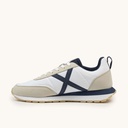 MUNICH RUSH 02 Retro Running Zapatilla Deportiva Blanca con Detalles en Marino y Arena (4)