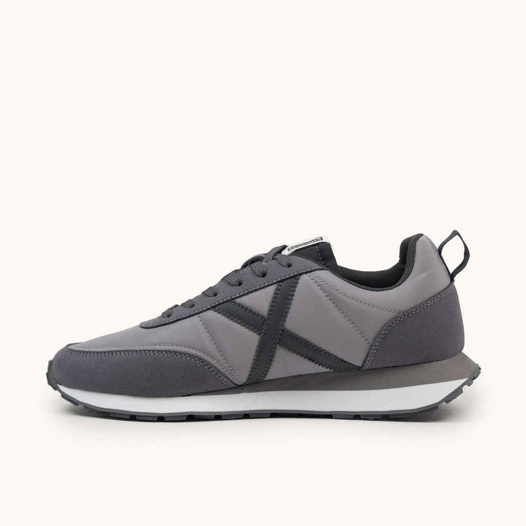 MUNICH RUSH 03 Retro Running Zapatilla Deportiva Gris con Detalles en Antracita y Negro (4)
