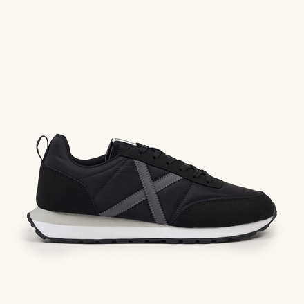 MUNICH RUSH 06 Retro Running Zapatilla Deportiva Negra con Detalles en Antracita y Gris (2)