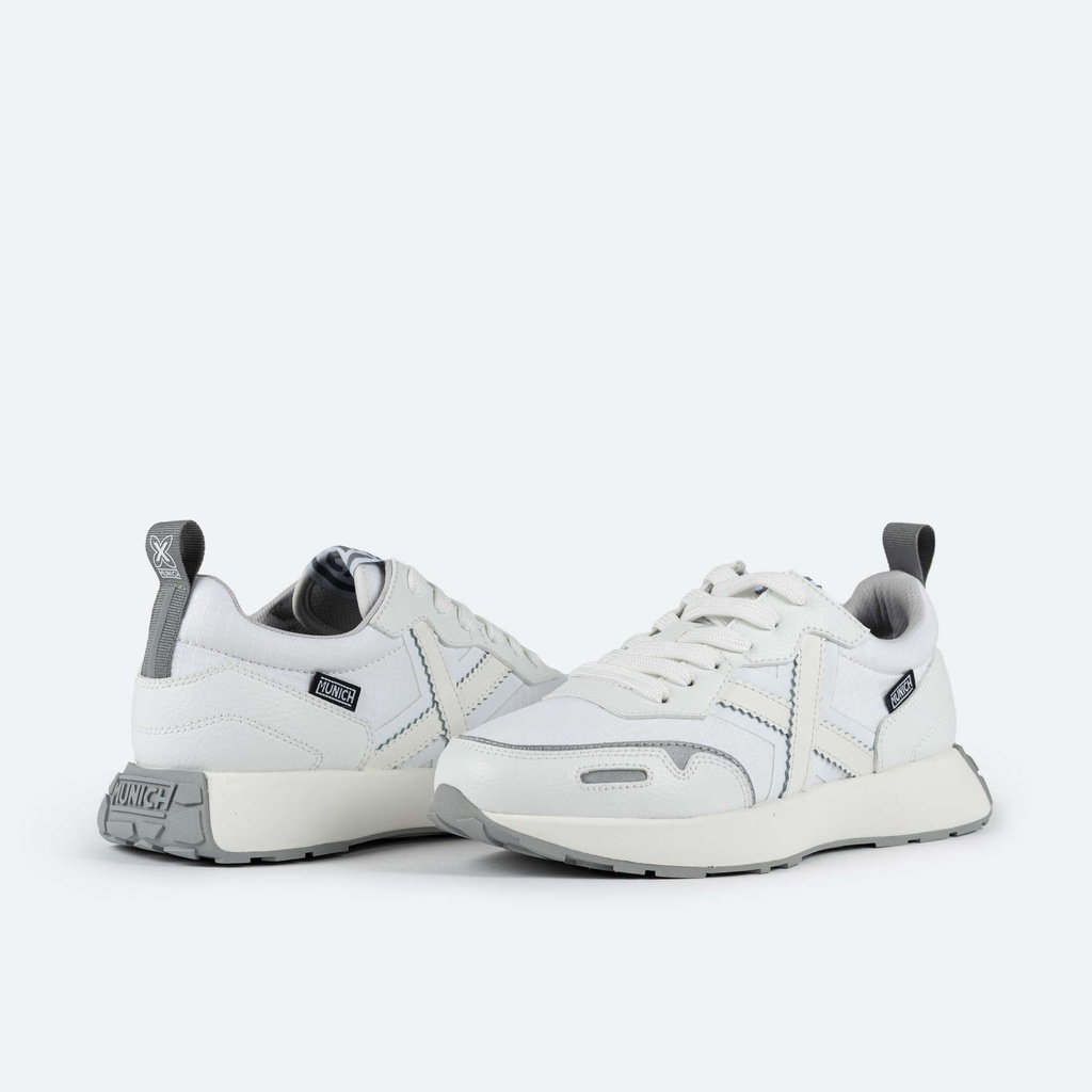 MUNICH XEMINE 70 Sneakers Zapatilla Deportiva Unisex Blanca y Gris con Plataforma (6)