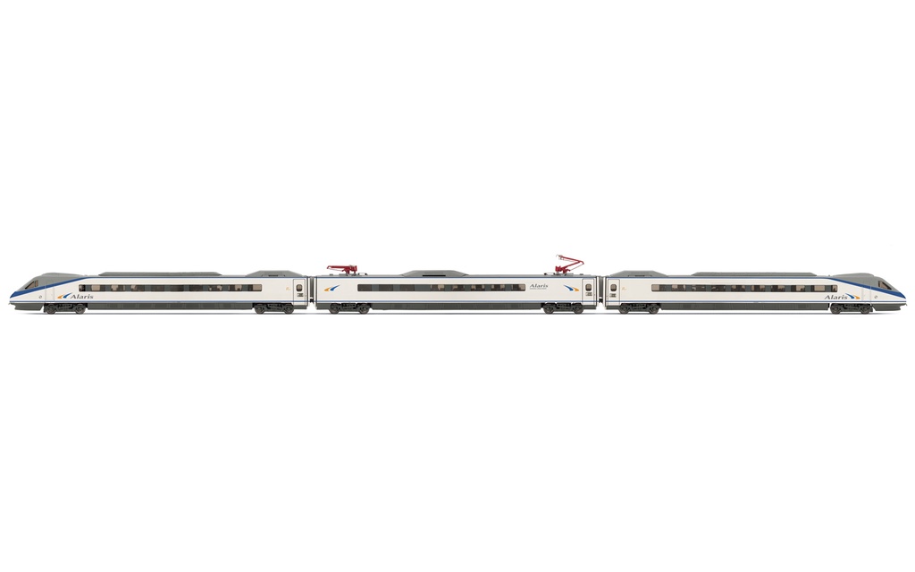 RENFE, set de 3 unidades, automotor S-490 “Alaris” Grandes lineas, Azul blanco, ép. V, con decoder de sonido