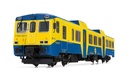 RENFE, set de 3 unidades, automotor diesel 592 en versión azul/amarillo, ép. IV-V