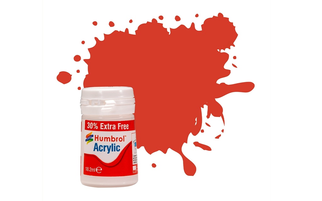 Acrylic Paint: 174 - Signal Red - Satin - (14ml + 30% Extra Free Pot)