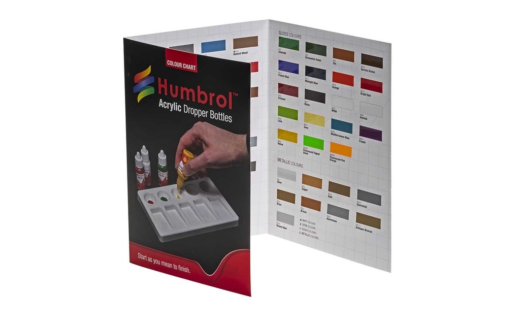 P1159 Humbrol Acrylic Colour Chart with hi-spec printing