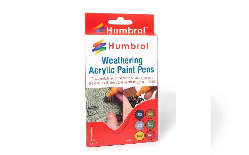 AV0100 Acrylic Weathering Paint Pens Pack - (6x 10ml)