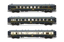 CIWL, 3-unit set of coaches, including 1 x "Riviera" coach n° 2979, 1 x "Anatolie" coach n° 2869 and 1 x "Flèche d'Or" coach n° 4159, period V-VI