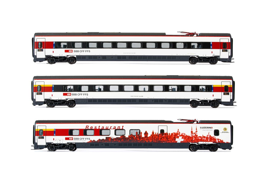 SBB, set di 3 carrozze aggiuntive EMU classe RABe 503, livrea bianca, ep. VI