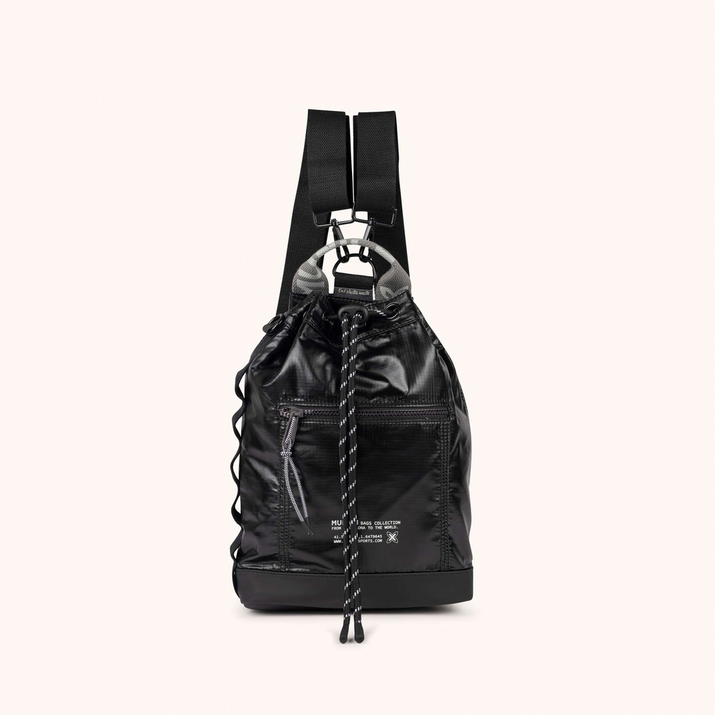 Mochila Saco Adaptable en Poliamida Reciclada DEEP RECYCLED DRAWSTRING BACKPACK BLACK