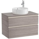 Mueble base The Gap/Hebe c/2 cajones, p/lavabo de sobre encimera central, 805x460x537 mm, nogal, (A851501517)