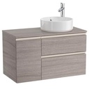 Mueble base The Gap/Hebe c/2 cajones, p/lavabo de sobre encimera derecha, 900x460x537 mm, nogal, (A851502517)