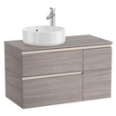 Mueble base The Gap/Hebe c/2 cajones, p/lavabo de sobre encimera izquierda, 900x460x537 mm, nogal, (A851503517)