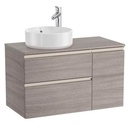 Mueble base The Gap/Hebe c/2 cajones, p/lavabo de sobre encimera izquierda, 900x460x537 mm, azul mate, (A851503548)
