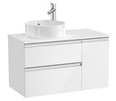 Mueble base The Gap/Hebe c/2 cajones p/lavabo de sobre encimera izquierda, 900x460x537 mm, blanco brillo, (A851503806)