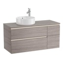Mueble base The Gap c/2 cajones, p/lavabo de sobre encimera izquierda, 1100x460x537 mm, gris mate, (A851505547)