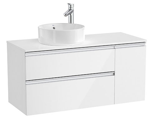 [PROCA851505806] Mueble base The Gap c/2 cajones, p/lavabo de sobre encimera izquierda, 1100x460x537 mm, blanco brillo, (A851505806)