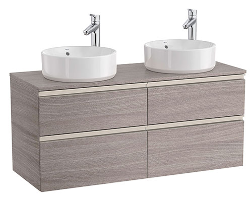 [PROCA851506402] Mueble base The Gap c/4 cajones p/2 lavabos 1200x460x537 mm, roble city texturizado, (A851506402)