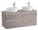 Mueble base The Gap c/4 cajones p/2 lavabos 1200x460x537 mm, roble city texturizado, (A851506402)