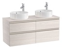 Mueble base The Gap c/4 cajones p/2 lavabos 1200x460x537 mm, fresno nórdico, (A851506434)