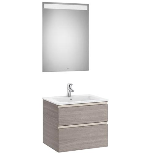 [PROCA851509548] Conjunto Pack The Gap (mueble base c/2 cajones, lavabo central y espejo LED) 605x460x537 mm, azul mate, (A851509548)