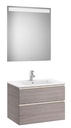 Conjunto Pack The Gap (mueble base c/2 cajones, lavabo central y espejo LED) 705x460x537 mm, roble city text., (A851510402)