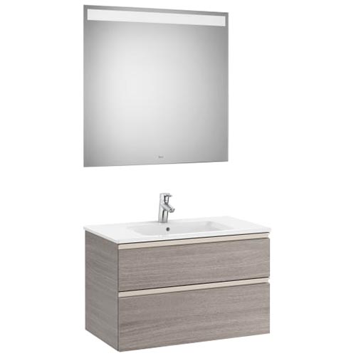 [PROCA851511509] Conjunto Pack The Gap (mueble base c/2 cajones, lavabo central y espejo LED) 805x460x537 mm, blanco mate, (A85151150