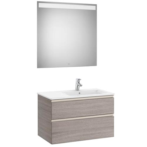 [PROCA851513509] Conjunto Pack The Gap (mueble base c/2 cajones, lavabo derecha y espejo LED) 805x460x537 mm, blanco mate, (A85151350