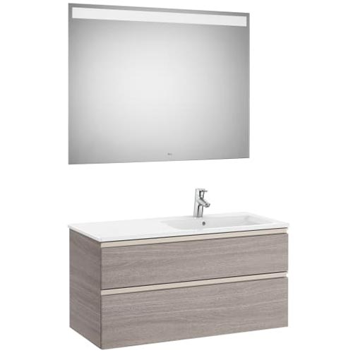 [PROCA851515509] Conjunto Pack The Gap (mueble base c/2 cajones, lavabo derecha y espejo LED) 1005x460x537 mm, blanco mate, (A8515155