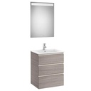 Conjunto Pack The Gap (mueble base c/3 cajones, lavabo central y espejo LED) 605x460x763 mm, nogal, (A851517517)