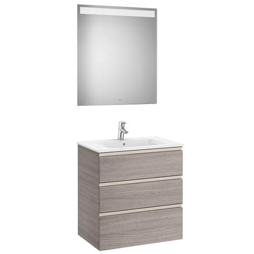 [PROCA851518548] Conjunto Pack The Gap (mueble base c/3 cajones, lavabo central y espejo LED) 705x460x763 mm, azul mate, (A851518548)