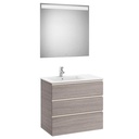 Conjunto Pack The Gap (mueble base c/3 cajones, lavabo izquierda y espejo LED) 805x460x763 mm, gris mate, (A851520547)