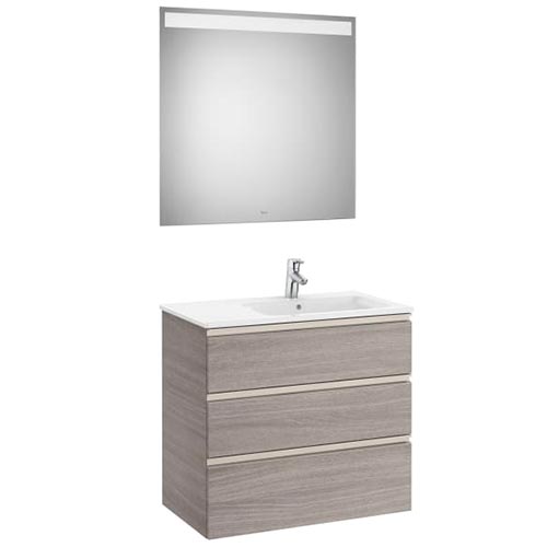 [PROCA851521509] Conjunto Pack The Gap (mueble base c/3 cajones, lavabo derecha y espejo LED) 805x460x763 mm, blanco mate, (A851521509)