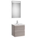 Conjunto Pack The Gap (mueble base compacto c/2 cajones, lavabo y espejo LED) 505x380x537 mm, gris mate, (A851525547)