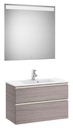 Conjunto Pack The Gap (mueble base compacto c/2 cajones, lavabo y espejo LED) 805x380x537 mm, roble city text., (A851528402)